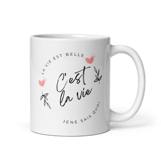 C'est la vie White glossy mug iAngelArt Global 