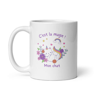 Cat Lover's Enchanting White Mug iAngelArt Mugs