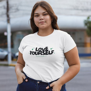 Love yourself sustainability Women's short sleeve t-shirt iAngelArt Shirts & Tops