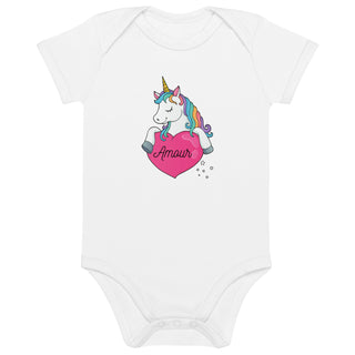 Lovely Unicorn Organic cotton baby bodysuit iAngelArt 