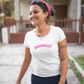 Demoiselle | Young Lady in French Women's short sleeve t-shirt iAngelArt Shirts & Tops