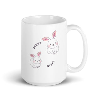 Bunny Bliss White Glossy Mug iAngelArt Mugs