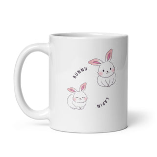 Bunny Bliss White Glossy Mug iAngelArt Mugs