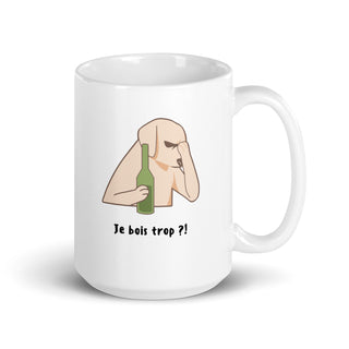 Expressive Sip: Je bois trop! Ceramic Mug iAngelArt Mugs