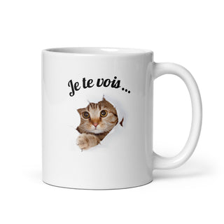 "I See You" Ceramic Cat Mug iAngelArt Mugs