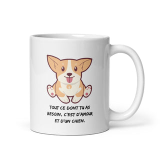 Love & Doggy White Glossy Mug iAngelArt Mugs