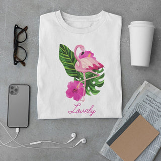 Lovely Flamingo Women's short sleeve t-shirt iAngelArt Shirts & Tops