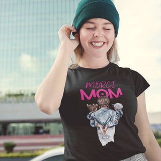 Merci Mum: Show Gratitude to Mom with Women's Relaxed T-Shirt iAngelArt Global Shirts & Tops