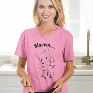 Mmmm Cat Women's short sleeve t-shirt iAngelArt Shirts & Tops
