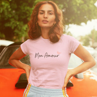 Mon Amour Women's Short Sleeve T-Shirt iAngelArt Shirts & Tops