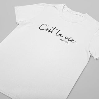 Simplicity Meets Joie de Vivre: C'est la Vie Women's Short Sleeve T-Shirt iAngelArt Global Shirts & Tops