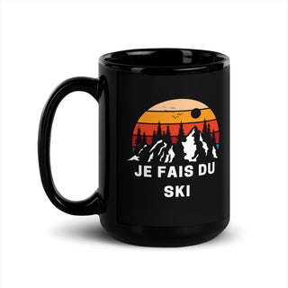 Ski Enthusiast's Black Glossy Mug iAngelArt Mugs