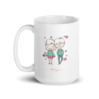 Sweet Love - Adorable Couple Print Mug iAngelArt Global Mugs