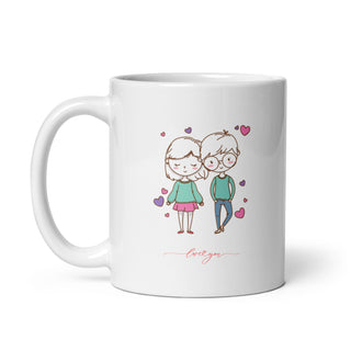 Sweet Love - Adorable Couple Print Mug iAngelArt Global Mugs