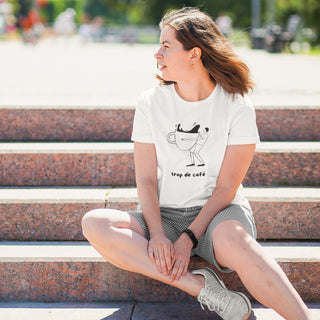 Trop De Café | Too Much Coffee Women's short sleeve t-shirt iAngelArt Shirts & Tops