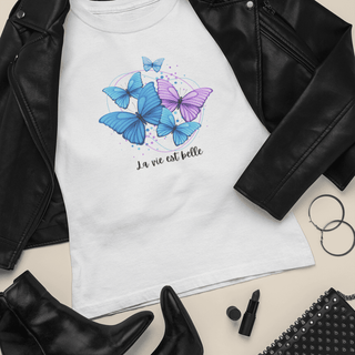 Butterfly La Vie Est Belle Women's short sleeve t-shirt iAngelArt Shirts & Tops
