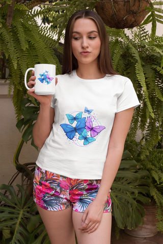 Butterfly La Vie Est Belle Women's short sleeve t-shirt iAngelArt Shirts & Tops