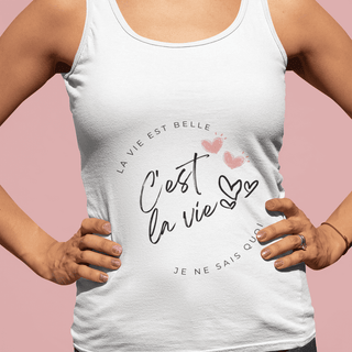 C'est la vie, Paris Love Shirt, Sublimation Cut & Sew Tank Top iAngelArt Global 